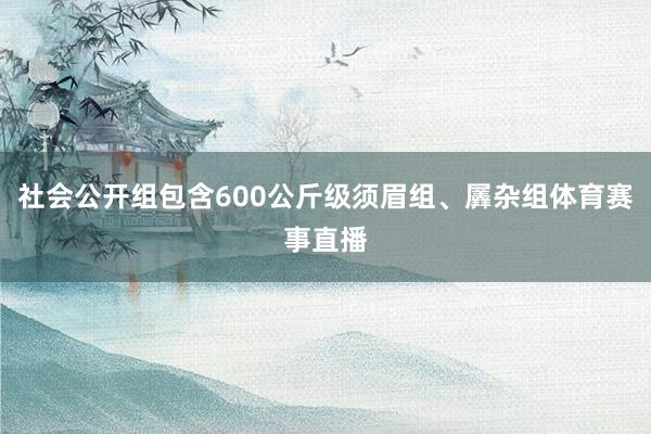 社會公開組包含600公斤級須眉組、羼雜組體育賽事直播