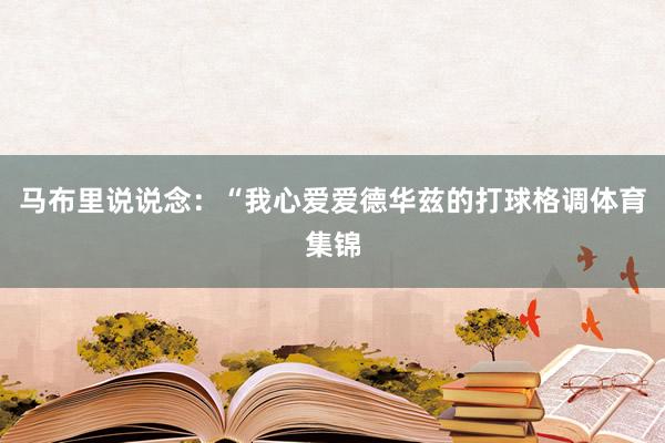 馬布里說說念：“我心愛愛德華茲的打球格調體育集錦