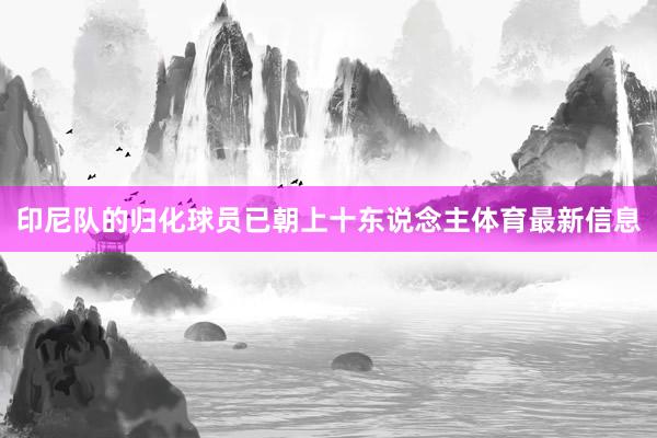印尼隊的歸化球員已朝上十東說念主體育最新信息