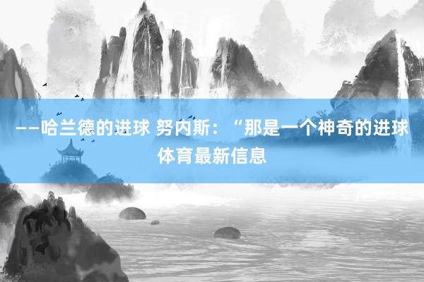 ——哈蘭德的進球 努內斯：“那是一個神奇的進球體育最新信息