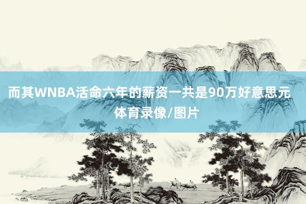 而其WNBA活命六年的薪資一共是90萬好意思元    體育錄像/圖片