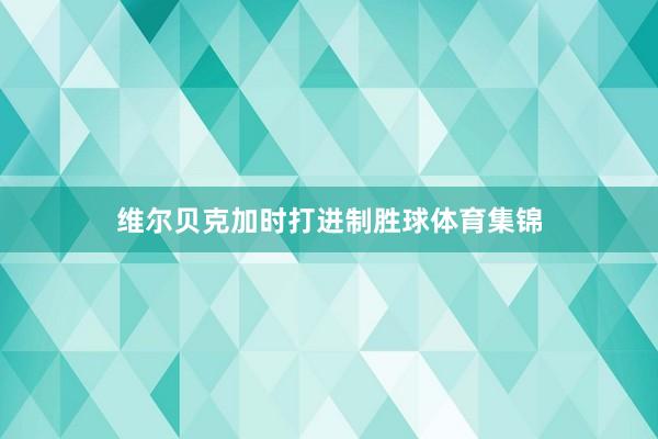 維爾貝克加時打進(jìn)制勝球體育集錦